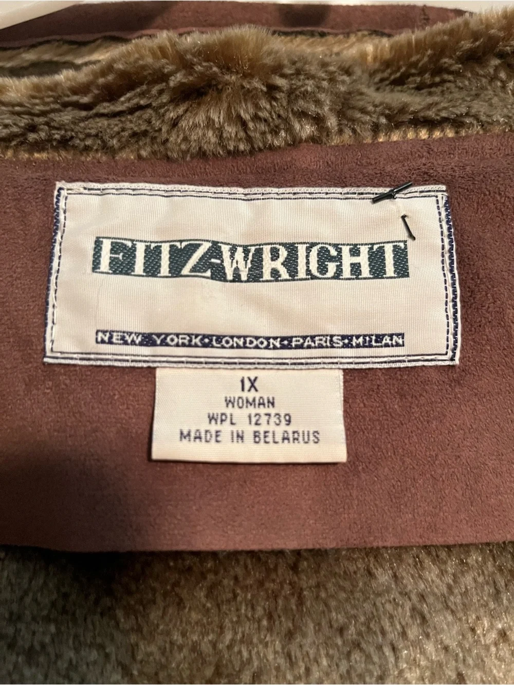 Fitz-Wright Brown Faux-Shearling Coat